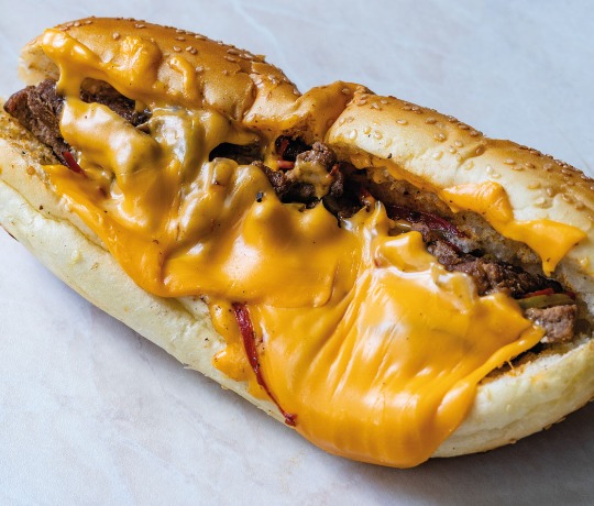 Delicious Burgers and Philly Cheese steak, Scotland Close up of philly cheese steak with melting cheese